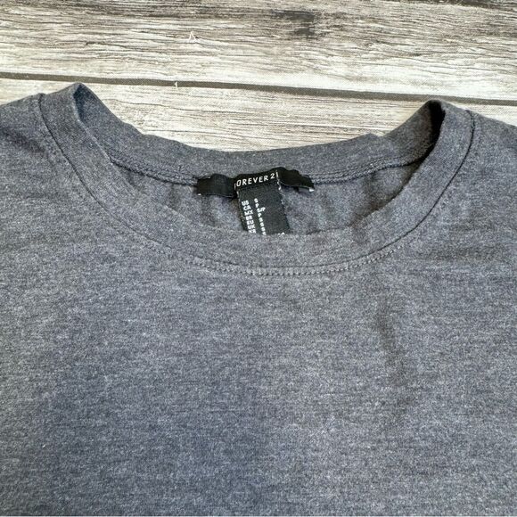 Forever 21 Women's Basic Baseball T Tee Shirt Grey Gray White S SM Small Stretch - Picture 3 of 10
